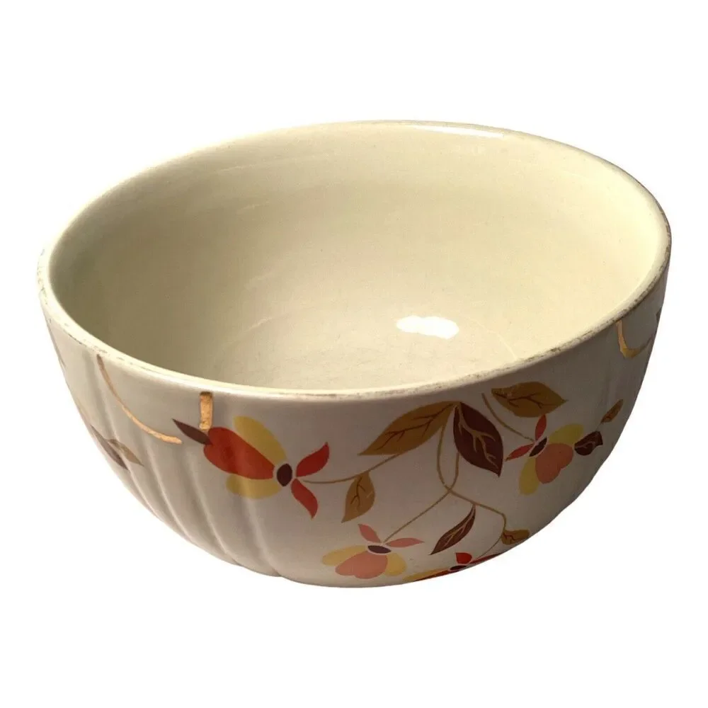 Hall's Superior Jewel Autumn Leaf Serving Bowl 9" x 6" By Mary Dunbar USA - Picture 6 of 7